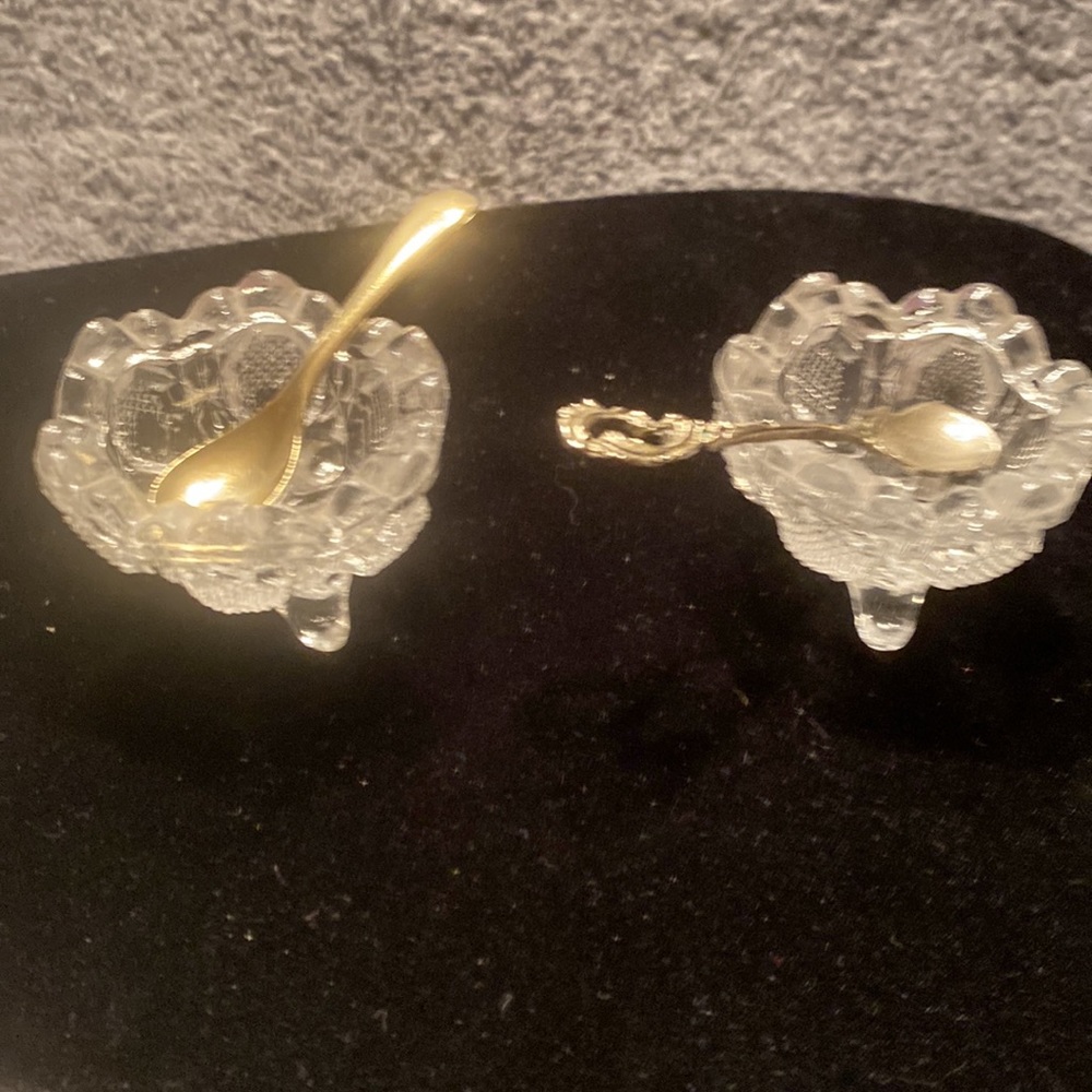 Antique Salt Cellars with Spoons